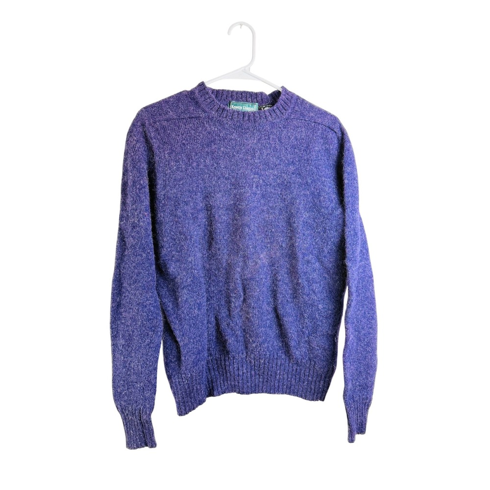 Kenneth Roberts Men's Small Purple Wool Blend Crew Neck Sweater